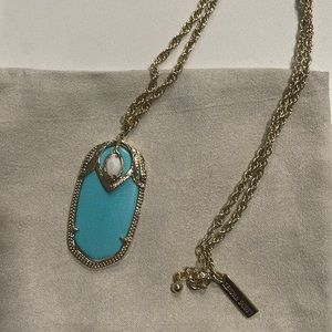 Kendra Scott Turquoise and Gold Custom Necklace